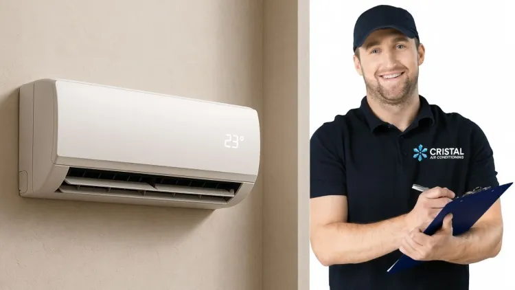 A technician smiling at the camera from Cristal Air Conditioning in Round Rock, TX